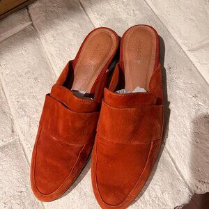 Halogen Burnt Orange Suede Mules